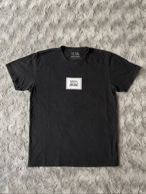 MAC Cosmetics Black Short Sleeve Tee with White 100% MAC Patch